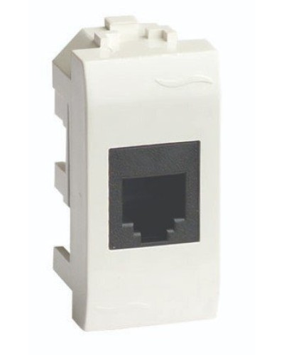 Розетка RJ-45 Brava 1 модуль слоновая кость (75457S): Розетка компьютерная с одним разъёмом в Обнинске