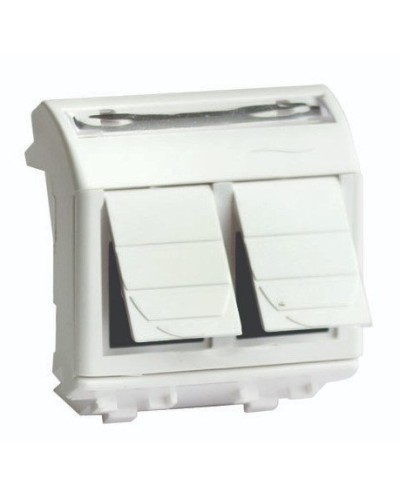 Розетка RJ-45 Brava 2 модуля слоновая кость (75459S): Розетка компьютерная с двумя разъёмами в Обнинске
