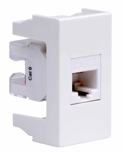 Розетка RJ-45 Viva 1 модуль кат.6A белая (45058). Розетка компьютерная экранированная с одним разъёмом. ДКС в Обнинске
