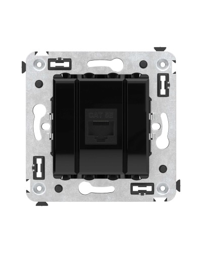 Розетка RJ-45 в стену, кат.5E, Avanti, одинарная, черный квадрат (4402663). Розетка компьютерная. ДКС в Обнинске