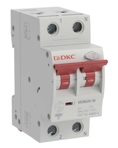 YON max MDR, 1P+N, 30mA, 20A, 6kA, А (MDR63N-1N2C20-A). Автоматический выключатель дифференциального тока. ДКС в Обнинске