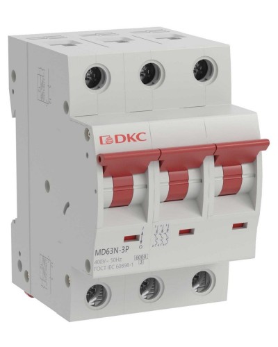 YON max MD63N 3P 63А 6кА C (MD63N-3PC63). Автоматический выключатель. ДКС в Обнинске