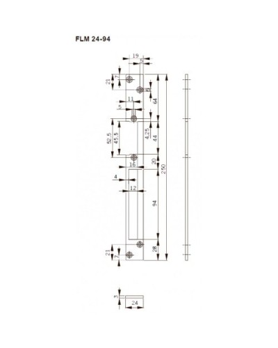 FLH24-94. Запорная планка длинная. dormakaba в Обнинске