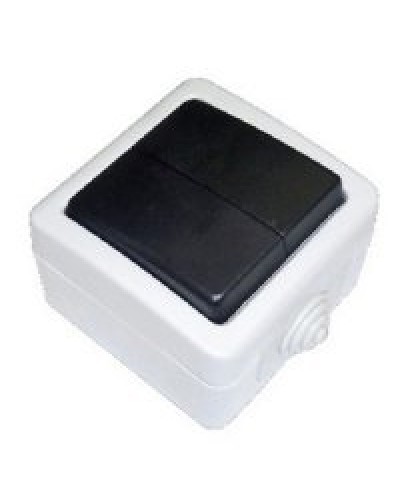 Переключатель двухклавишный 2-полюсный с 2 мест EF602SA, серый, LK Aqua (80006). Переключатель. Экопласт в Обнинске