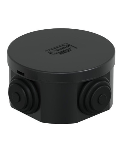 Коробка JBR065 D=65х35, 4 вых., IP44, черная (44004BL-1). Коробка монтажная. Экопласт в Обнинске