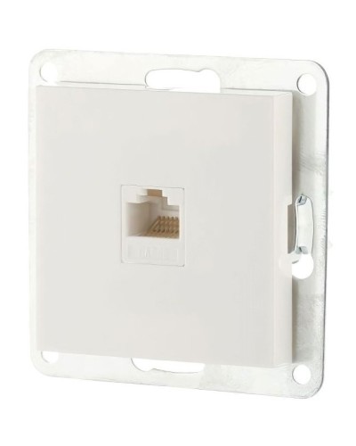 Розетка RJ-45 кат.5е с накладкой, белый LK80 (846104-1). Розетка компьютерная. Экопласт в Обнинске