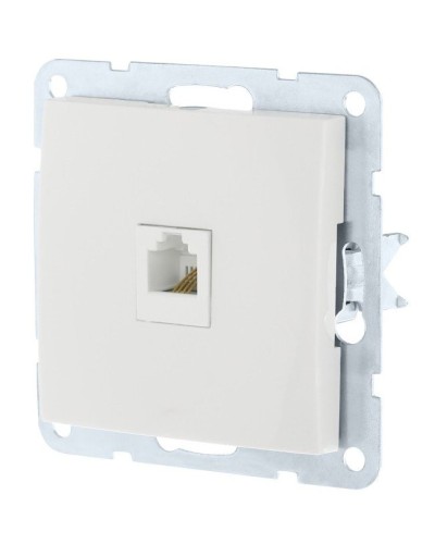 Розетка RJ-45 кат. 5е с накладкой, белый LK60 (866104-1). Розетка компьютерная. Экопласт в Обнинске