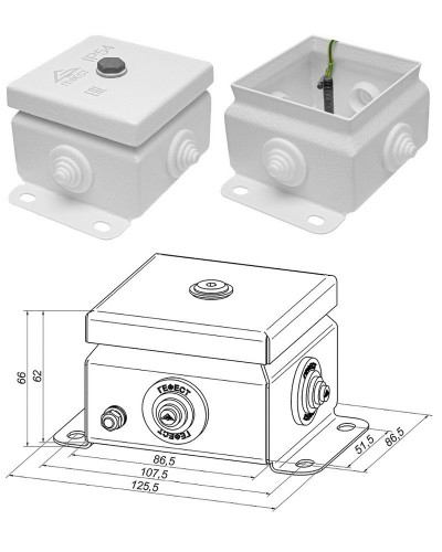 КМ IP55-0808 (без DIN рейки). Коробка монтажная электротехническая. Гефест в Обнинске