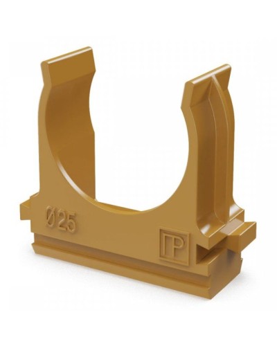 Крепёж-клипса для труб АБС-пластик бук D25 (100 шт) (PR13.0047). Крепление для труб ПВХ. Промрукав в Обнинске