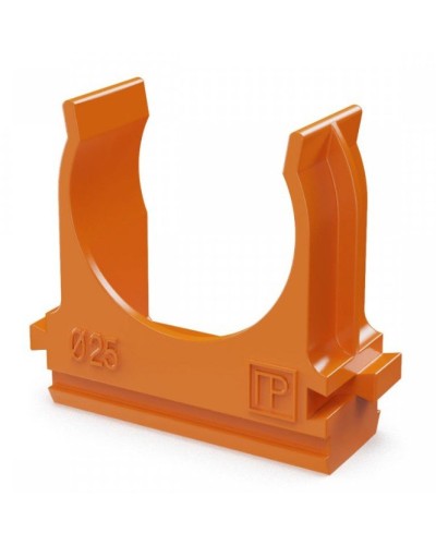 Крепёж-клипса для труб АБС-пластик оранжевая D25 (100 шт) (PR13.0065). Крепление для труб ПВХ. Промрукав в Обнинске