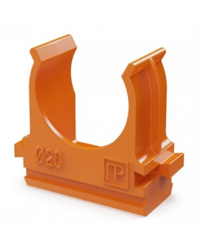 Крепёж-клипса для труб АБС-пластик оранжевая D20 (100 шт) (PR13.0064). Крепление для труб ПВХ. Промрукав в Обнинске