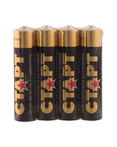 СТАРТ LR03-SH4-BOX (1,5 В, AAA, LR03), упак. 4 шт.. Алкалиновые батарейки. СТАРТ в Обнинске